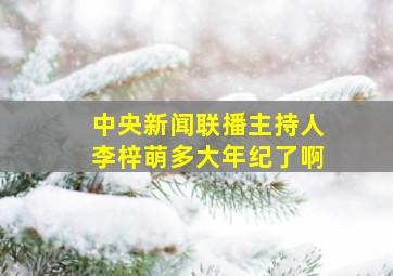 中央新闻联播主持人李梓萌多大年纪了啊