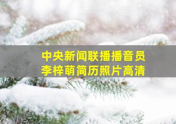 中央新闻联播播音员李梓萌简历照片高清