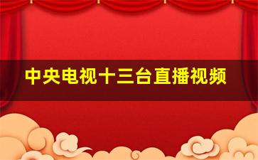 中央电视十三台直播视频