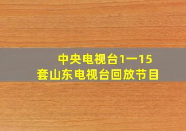 中央电视台1一15套山东电视台回放节目