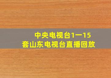 中央电视台1一15套山东电视台直播回放