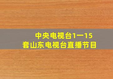 中央电视台1一15套山东电视台直播节目