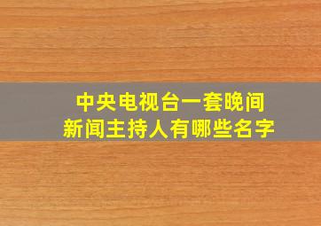 中央电视台一套晚间新闻主持人有哪些名字