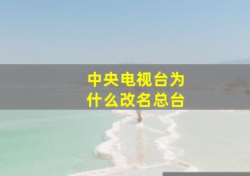 中央电视台为什么改名总台