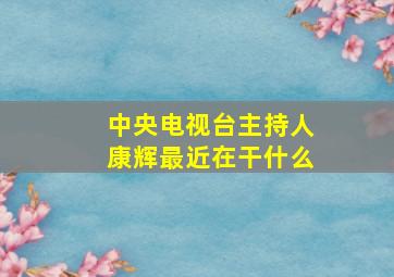 中央电视台主持人康辉最近在干什么