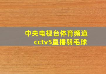 中央电视台体育频道cctv5直播羽毛球