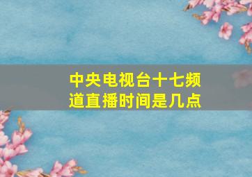 中央电视台十七频道直播时间是几点