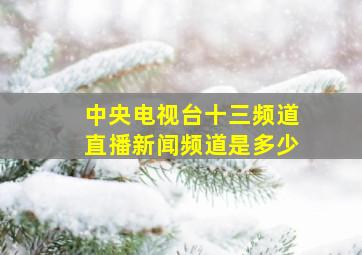 中央电视台十三频道直播新闻频道是多少