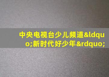 中央电视台少儿频道“新时代好少年”