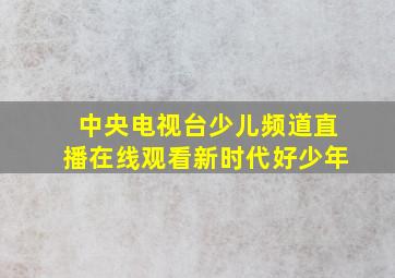 中央电视台少儿频道直播在线观看新时代好少年