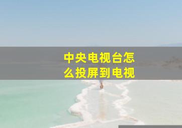 中央电视台怎么投屏到电视