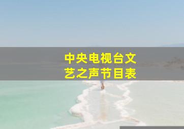 中央电视台文艺之声节目表