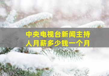 中央电视台新闻主持人月薪多少钱一个月