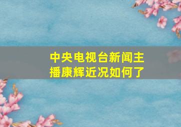 中央电视台新闻主播康辉近况如何了