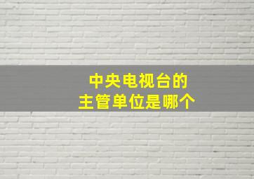 中央电视台的主管单位是哪个