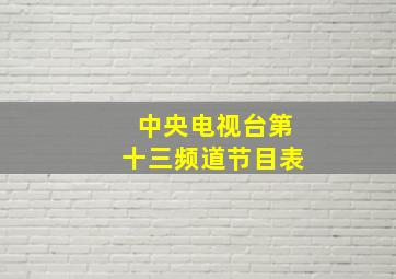 中央电视台第十三频道节目表