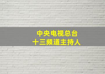 中央电视总台十三频道主持人