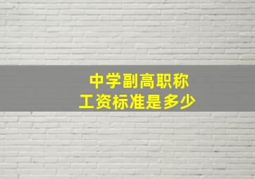 中学副高职称工资标准是多少