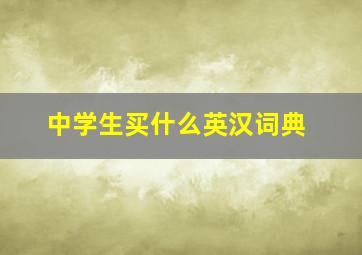 中学生买什么英汉词典