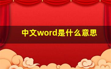 中文word是什么意思