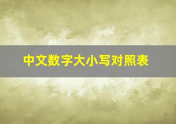 中文数字大小写对照表