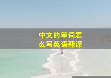 中文的单词怎么写英语翻译