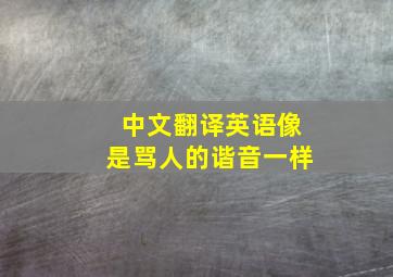 中文翻译英语像是骂人的谐音一样