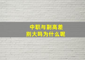 中职与副高差别大吗为什么呢