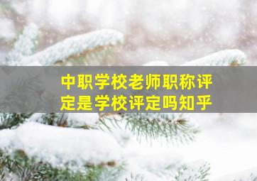 中职学校老师职称评定是学校评定吗知乎