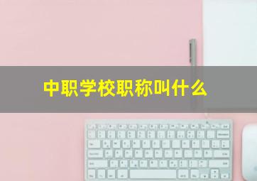 中职学校职称叫什么