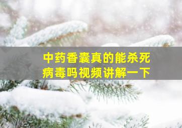 中药香囊真的能杀死病毒吗视频讲解一下