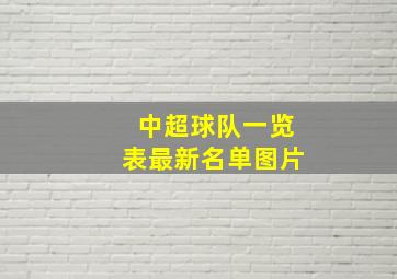 中超球队一览表最新名单图片