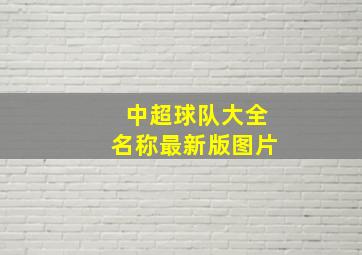 中超球队大全名称最新版图片