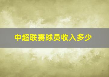 中超联赛球员收入多少