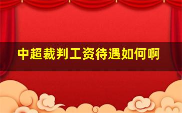 中超裁判工资待遇如何啊