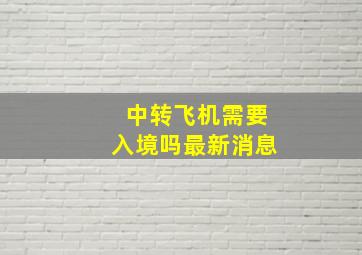 中转飞机需要入境吗最新消息