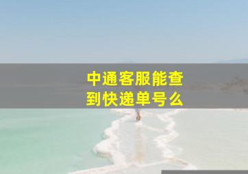 中通客服能查到快递单号么