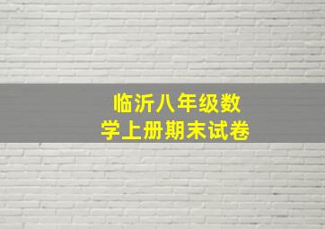 临沂八年级数学上册期末试卷