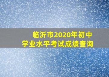 临沂市2020年初中学业水平考试成绩查询