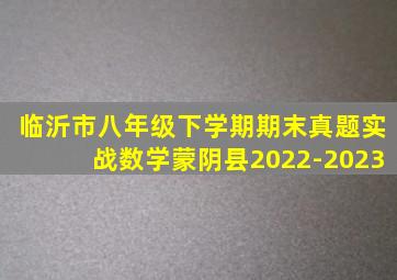 临沂市八年级下学期期末真题实战数学蒙阴县2022-2023