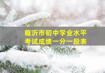 临沂市初中学业水平考试成绩一分一段表