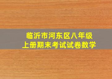 临沂市河东区八年级上册期末考试试卷数学