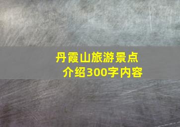 丹霞山旅游景点介绍300字内容