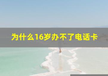 为什么16岁办不了电话卡