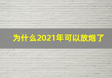 为什么2021年可以放炮了