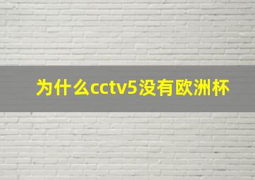 为什么cctv5没有欧洲杯