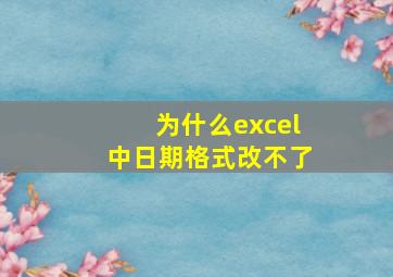 为什么excel中日期格式改不了