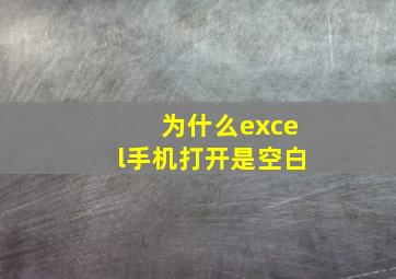 为什么excel手机打开是空白