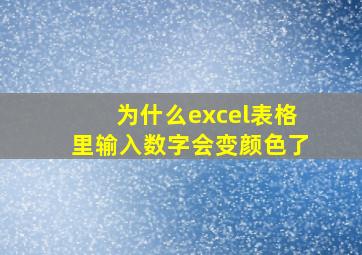 为什么excel表格里输入数字会变颜色了