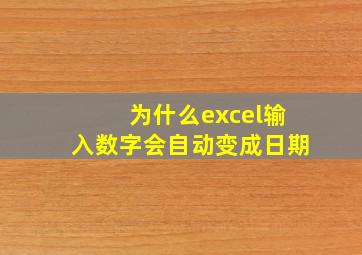 为什么excel输入数字会自动变成日期